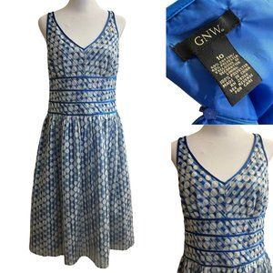 GNW Sleeveless Dress Women's sz 10 Blue w/ White Polk A Dots